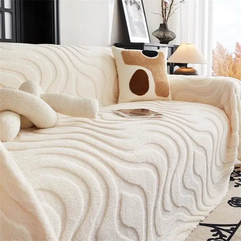 Plush Sofa Couch Cover Soft Sectional Recliner Covers Slipcover 