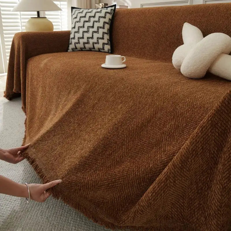Chenille Couch Sofa Covers Anti-scratch Chair Cushion Cover Blanket Furniture Protector