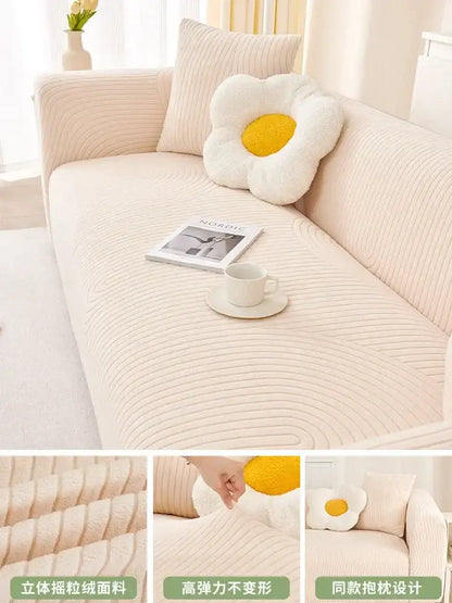 Elastic Jacquard L-Shaped Sofa Covers Stretchy Slipcover