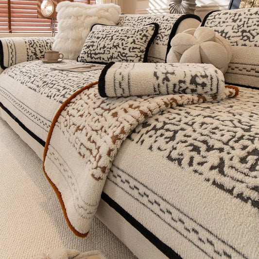 Universal Plush Cushion Cover Velvet Sofa Cover Soft Seat Futon Protector