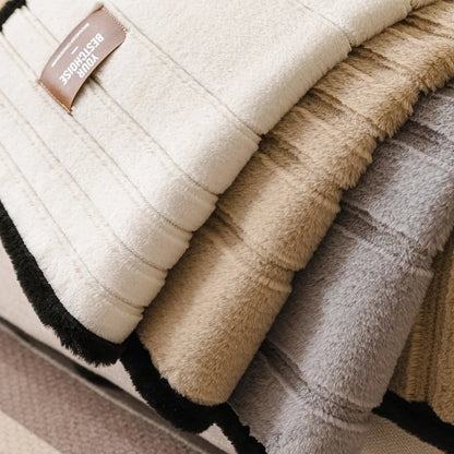 Coral Fleece Chair Mat Slipcover Universal Plush Cushion Cover