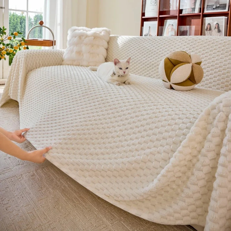 Cozy Plush Sofa Cover Soft Warm Throw Blanket Universal Cushion Couch Cover Chair Seat Slipcover Futon Sofa Mat 