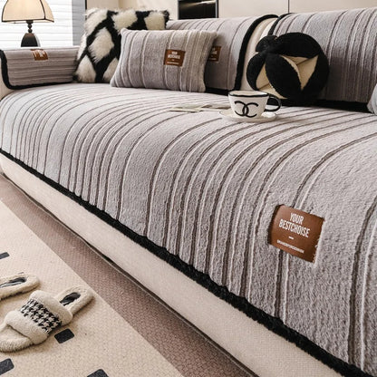 Coral Fleece Chair Mat Slipcover Universal Plush Cushion Cover