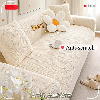 Durable Couch Cushion Cover Anti-cat Scratch Sofa Cover Elastic Slipcover
