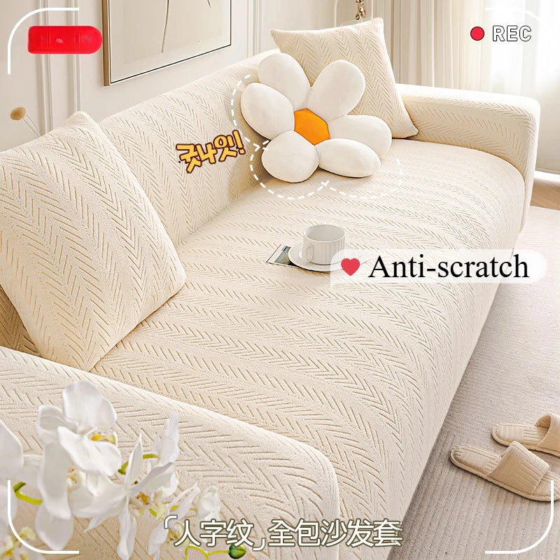 Durable Couch Cushion Cover Anti-cat Scratch Sofa Cover Elastic Slipcover 