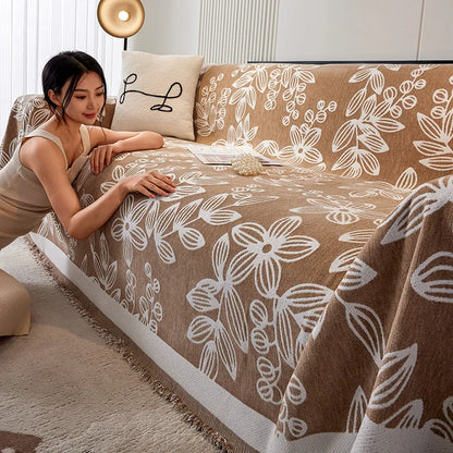 Universal Sofa Cover Chenille Durable Sofa Blanket Anti-scratch Furniture Protector 