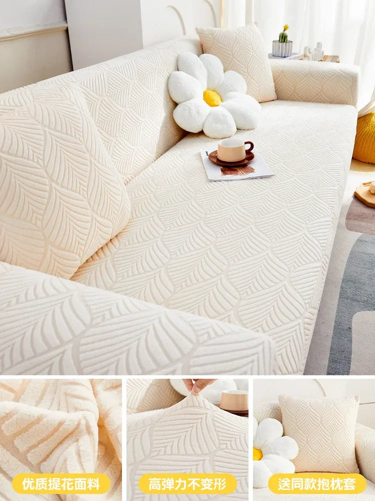 Stretchy Plush Sofa Cover Universal Anti-cat Scratch Couch Cover 