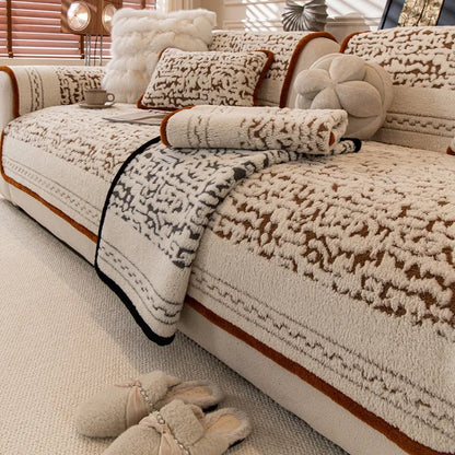 Universal Plush Cushion Cover Velvet Sofa Cover Soft Seat Futon Protector