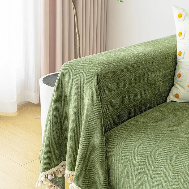 Stylish Chenille Sofa Cover Durable Sectional Couch Cover Blanket  Furniture Protector