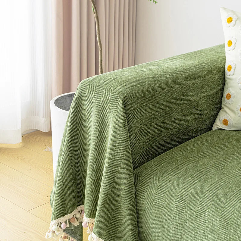 Stylish Chenille Sofa Cover Durable Sectional Couch Cover Blanket Furniture Protector 