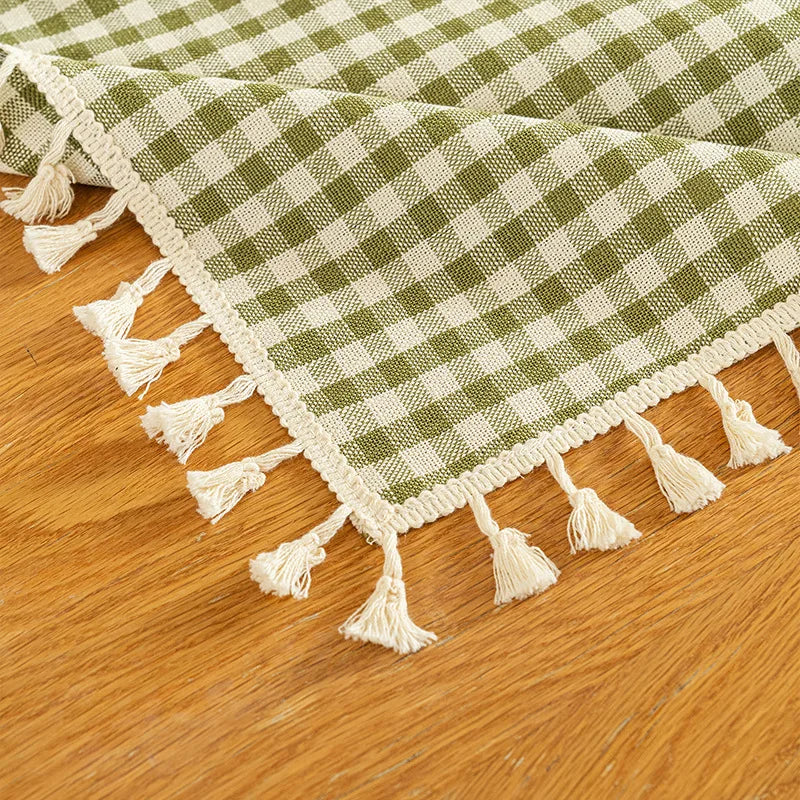 Plaid Tablecloth for Dining Table Durable Thickened Tea Table Cover