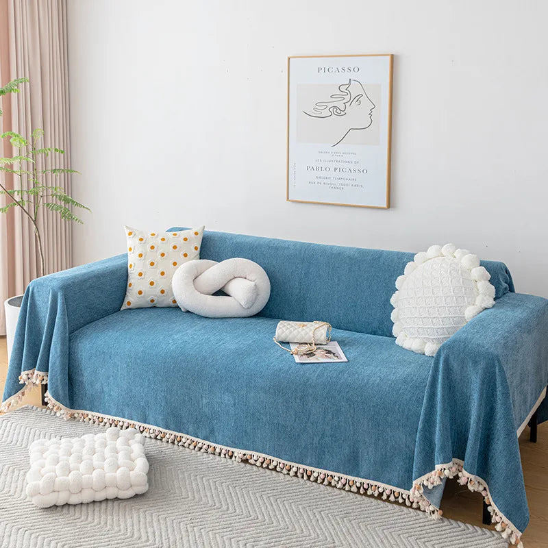 Stylish Chenille Sofa Cover Durable Sectional Couch Cover Blanket Furniture Protector 