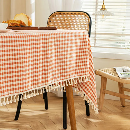 Plaid Tablecloth for Dining Table Durable Thickened Tea Table Cover