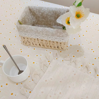 Rectangle Table Cloth Cotton Linen Table Cover for Kitchen Dinning