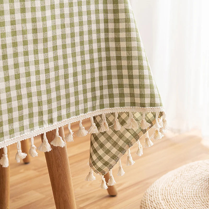 Plaid Tablecloth for Dining Table Durable Thickened Tea Table Cover