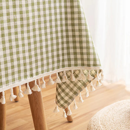 Plaid Tablecloth for Dining Table Durable Thickened Tea Table Cover