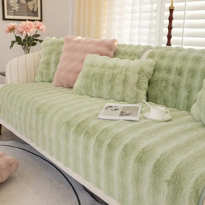 Thickened Plush Sofa Cover Soft Warm Futon Couch Cover Velvet Slipcover