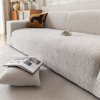 Elastic Floral Couch Slipcover Jacquard Stretchy Non-Slip Furniture Protector