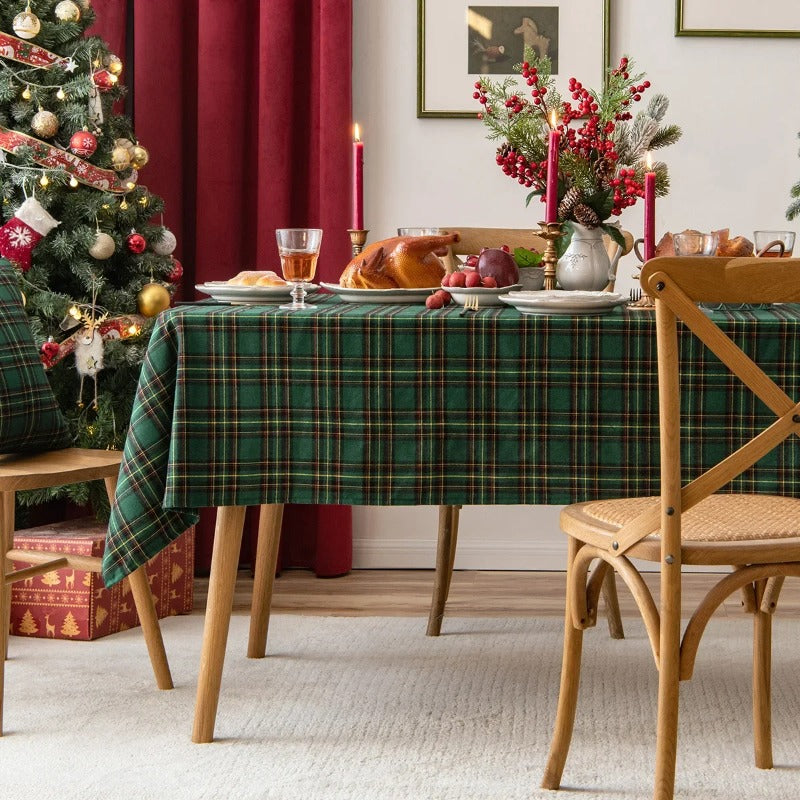 Christmas Tablecloth Red Green Rectangular Table Cover