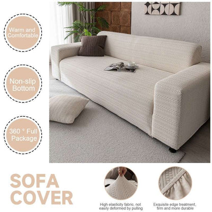 Thick Elastic Sofa Cover Slipcover for Living Room Stretchy Polar Fleece Chair Cover