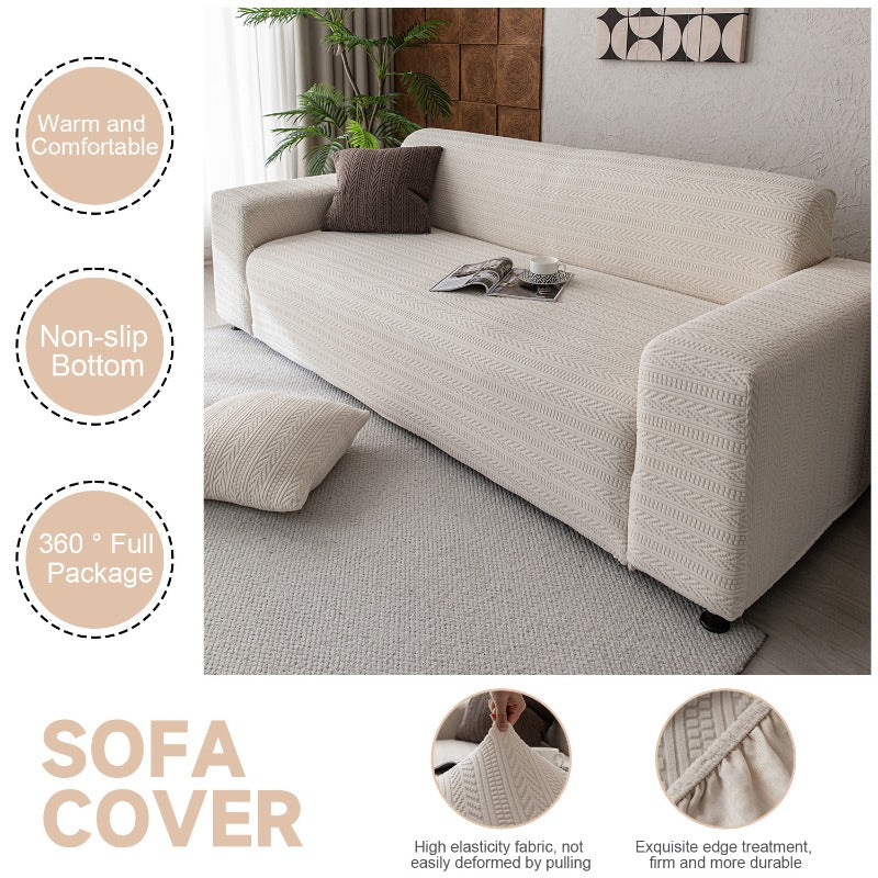 Thick Elastic Sofa Cover Slipcover for Living Room Stretchy Polar Fleece Chair Cover