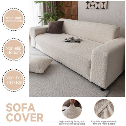 Thick Elastic Sofa Cover Slipcover for Living Room Stretchy Polar Fleece Chair Cover