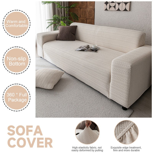 Thick Elastic Sofa Cover Slipcover for Living Room Stretchy Polar Fleece Chair Cover