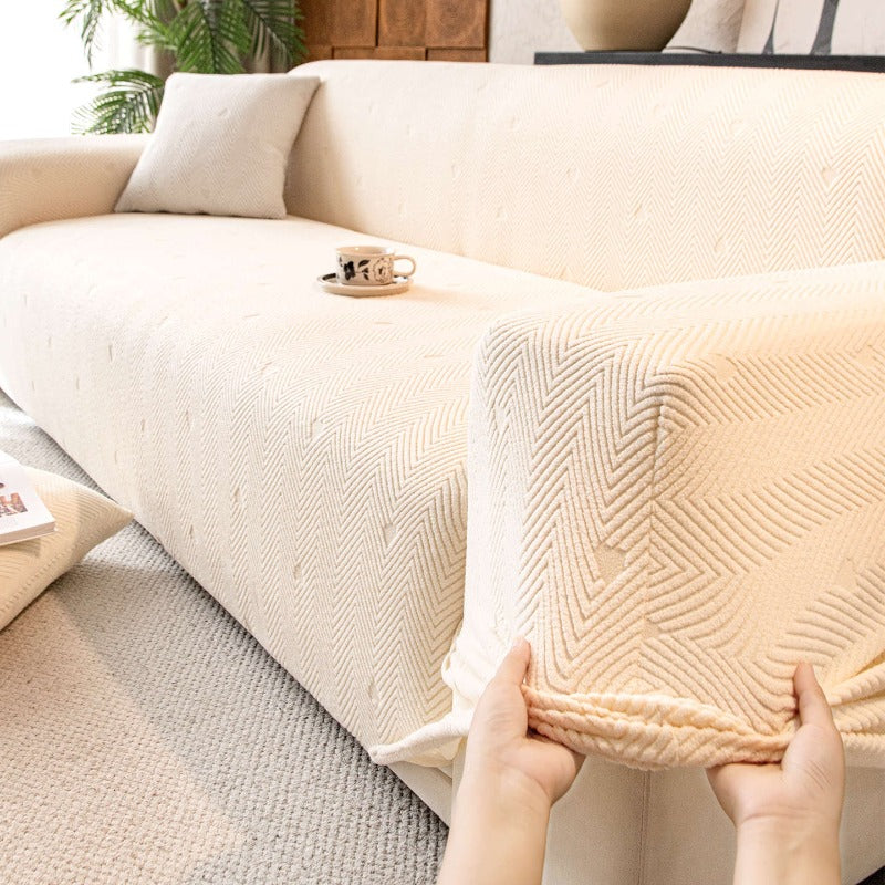 Cozy Stretchy Sofa Slipcover Elastic Flexible L-Shaped Sofa Cover 