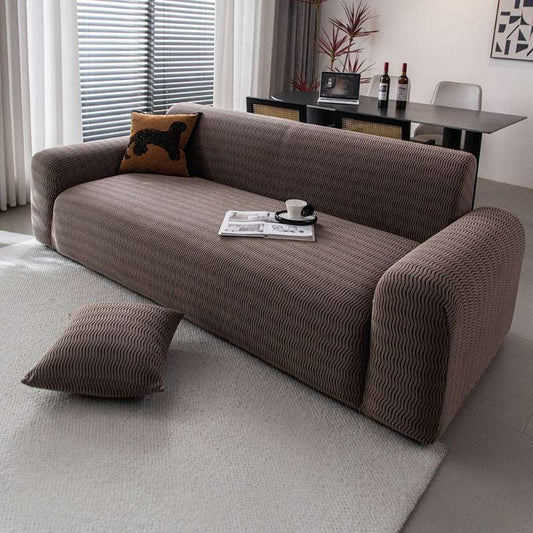 Plush Fleece Stretchy Sofa Cove Soft Cozy Textured Geometric Couch Cover