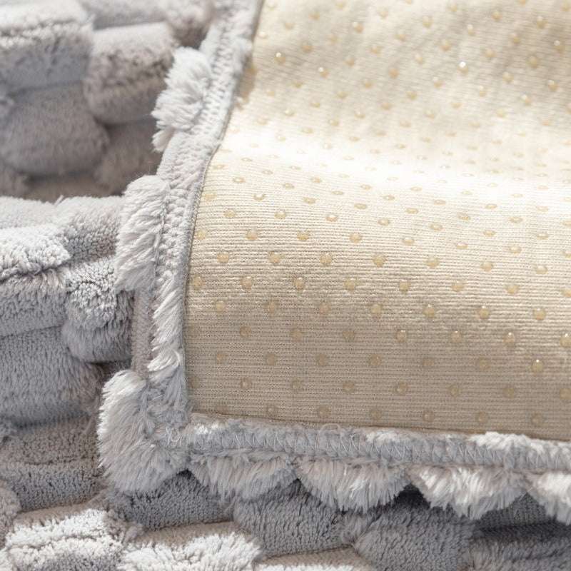 Cozy Fur Sofa Slipcover Warm Rabbit Fur Chair Mat Non-slip Seat Cushion Cover