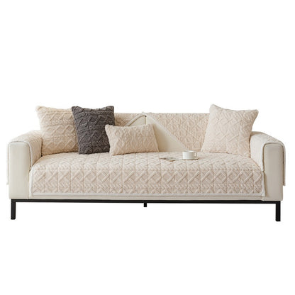 Cozy Plush Sofa Cushion Cover Velvet Seat Chair Cover Durable Slipcover