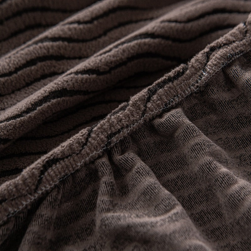 Plush Fleece Stretchy Sofa Cove Soft Cozy Textured Geometric Couch Cover